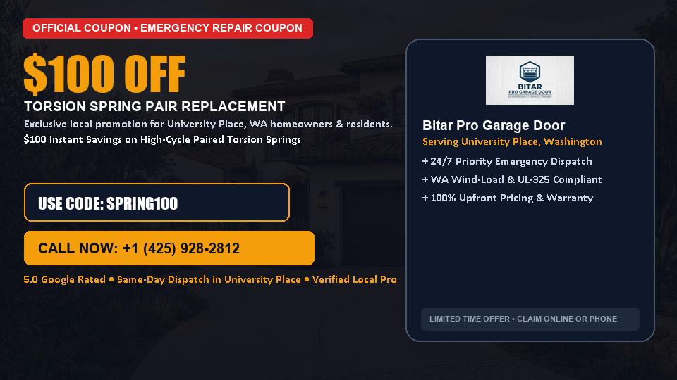 Bitar Pro Garage Door $100 OFF Dual Torsion Spring Replacement