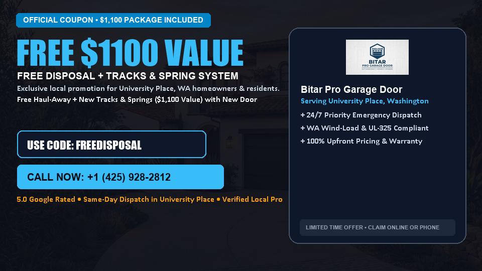 Bitar Pro Garage Door FREE Haul-Away & Heavy-Duty Tracks with New Door